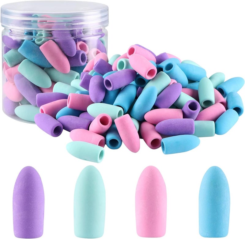 Aipker Pencil Erasers, Pencil Eraser Toppers, Cap Erasers, Pencil Top Erasers for Kids, Pencil Top Erasers Bulk (80Pcs/Box) - Image 1